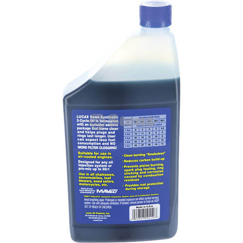 Lucas Oil 2-Cycle Oil Semi-Synthetic, Six 32 oz. Bottles View 3