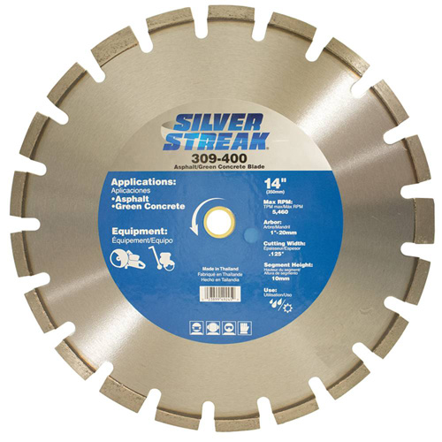 Silver Streak 14" Asphalt/Green Concrete Blade View 2