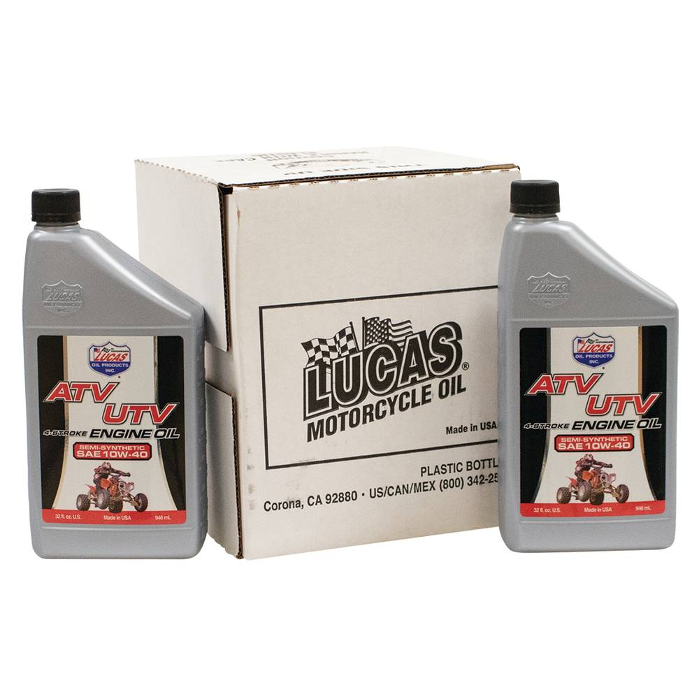 Lucas Oil ATV Semi-synthetic for SAE 10W-40, Six 32 oz. bottles / 051-506