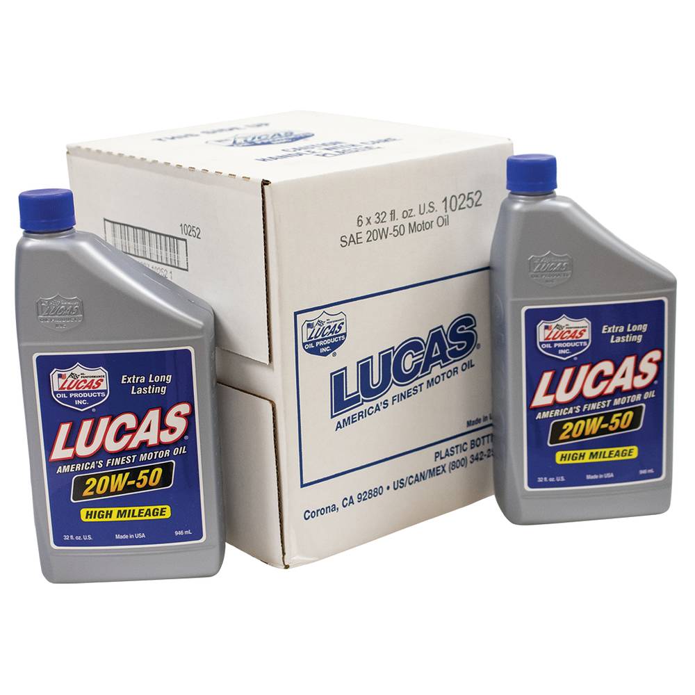 Lucas Oil High Performance Oil SAE 20W-50, Six 32 oz. bottles / 051-624