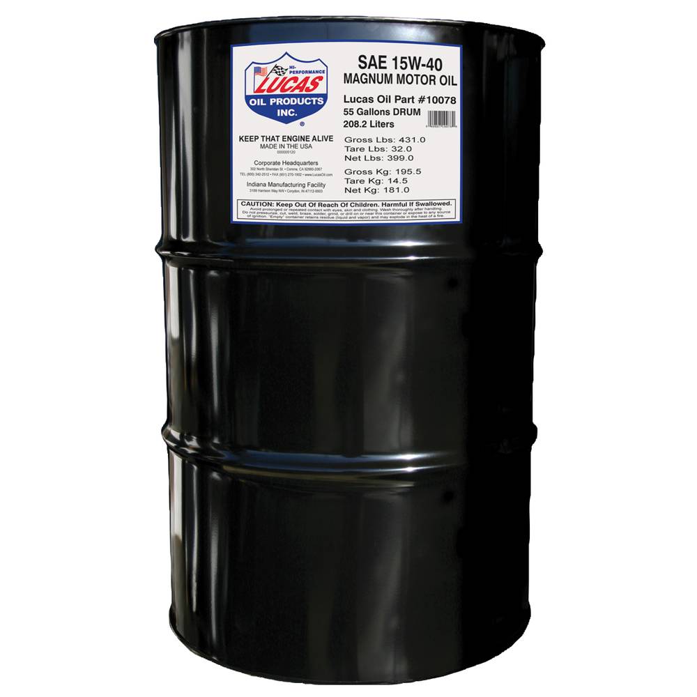 Lucas Oil Magnum High TBN Motor Oil SAE 15W-40, 55 gallon drum / 051-686