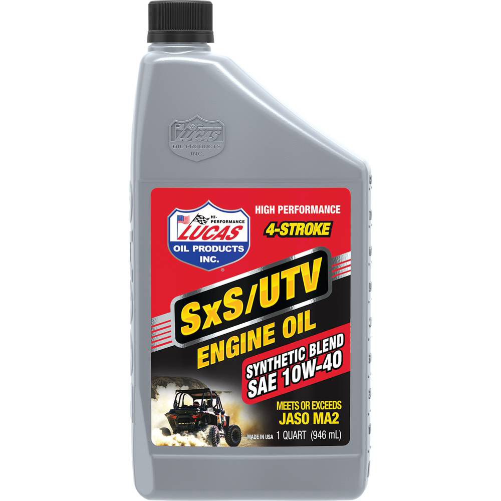 Lucas Oil Semi-Synthetic SxS Engine Oil for SAE 10W-40, Six 1 Quart Bottles / 051-900