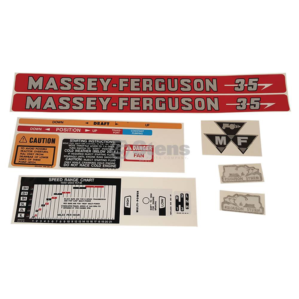 Stens Decal Set For Massey Ferguson DKMF35 / 1215-1030