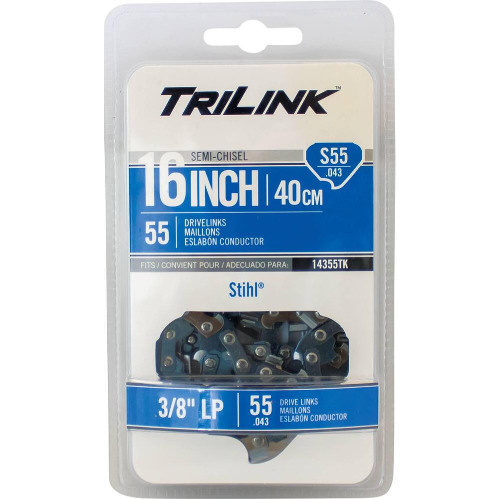 TriLink Chainsaw Chain 55 DL 3/8" LP, .043", Semi-Chisel / 14355TK