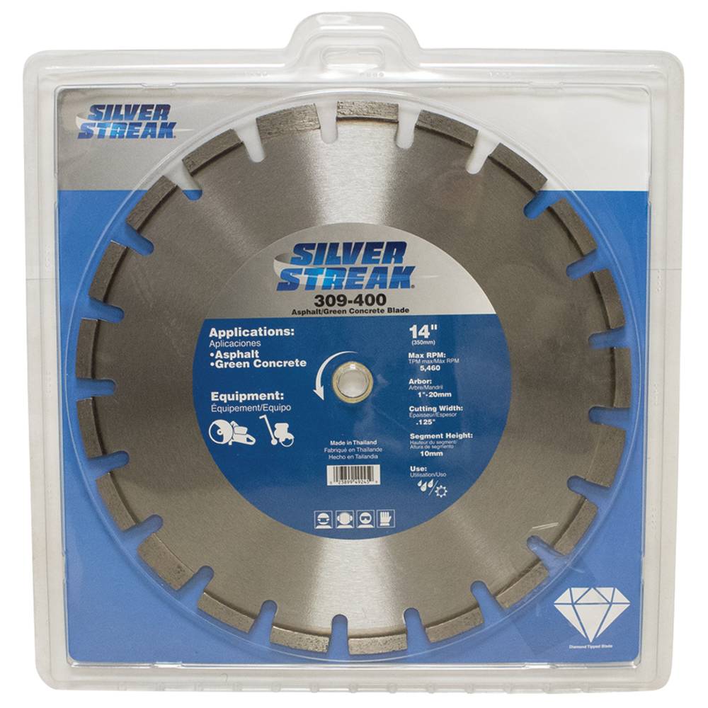 Silver Streak 14" Asphalt/Green Concrete Blade / 309-400