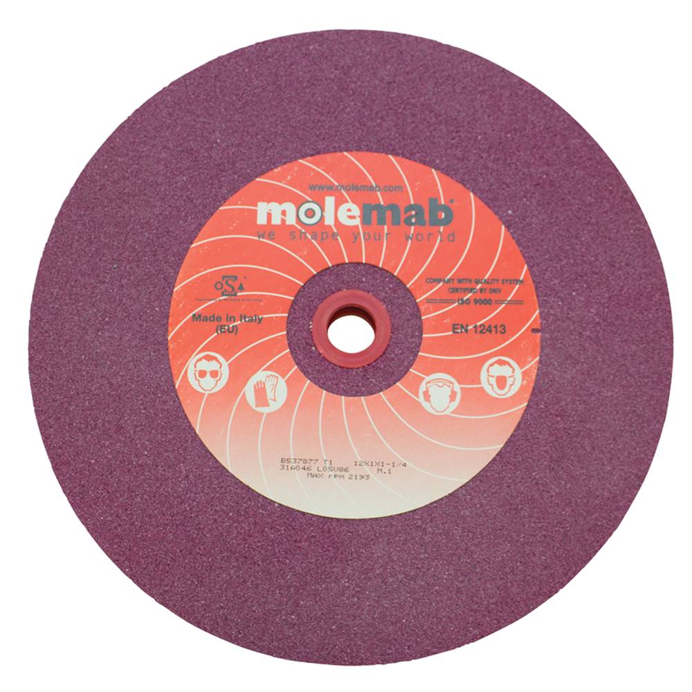 Molemab Grinding Wheel 12" x 1" x 1-1/4" 46 grit Ruby / 750-102