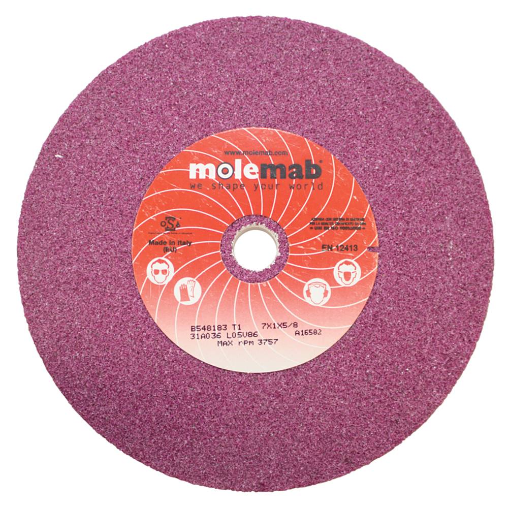 Molemab Grinding Wheel 7" x 1" x 5/8" 36 grit Ruby / 750-105