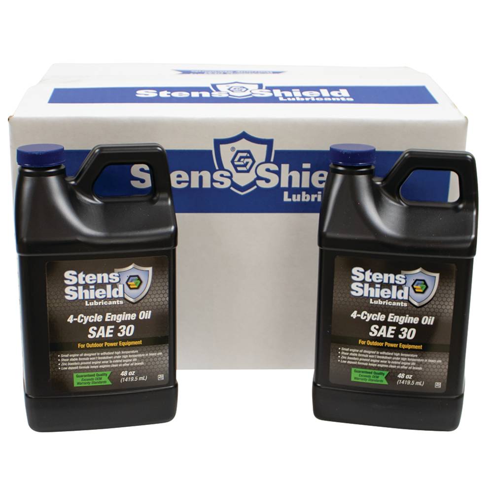 Stens Shield 4-Cycle Engine Oil SAE 30, Eight 48 oz. bottles / 770-032