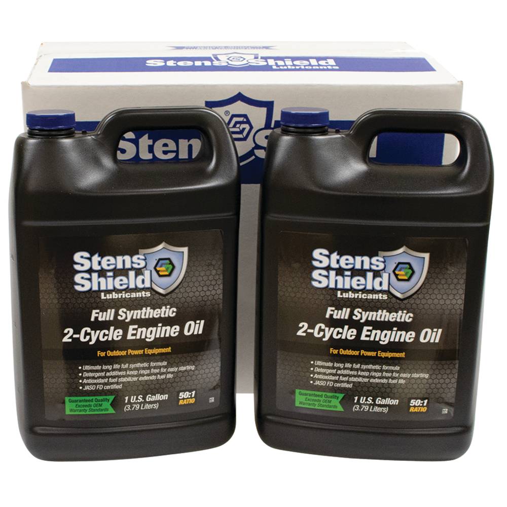 Stens Shield 2-Cycle Engine Oil 50:1 Full Synthetic, Four 1 gallon bottles / 770-101