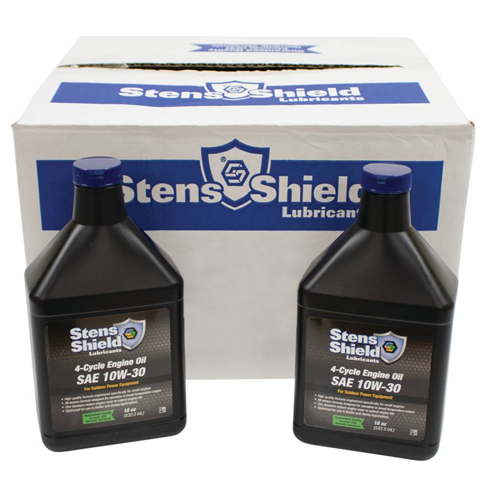 Stens Shield 4-Cycle Engine Oil SAE 10W-30, Twelve 18 oz. bottles / 770-130