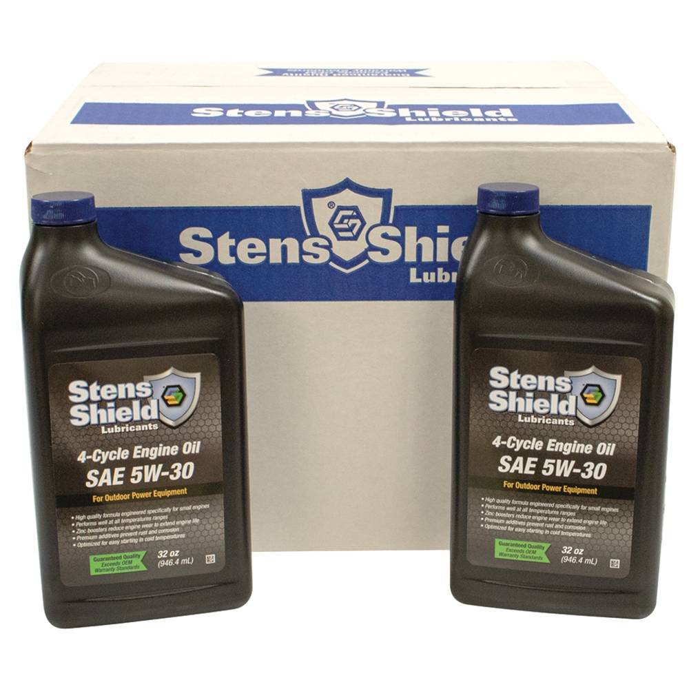 Stens Shield 4-Cycle Engine Oil SAE 5W-30, Twelve 32 oz. bottles / 770-530