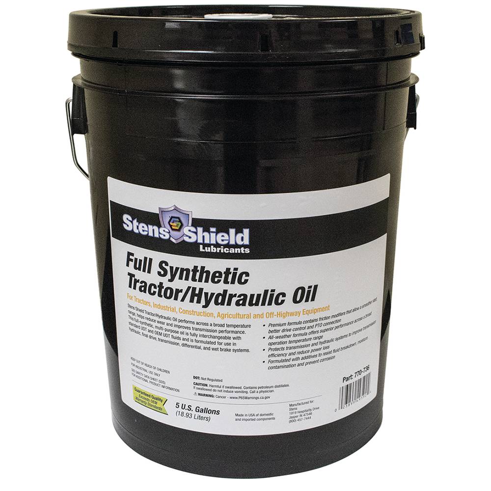Stens Shield Hydraulic Oil Full Synthetic, 5 gallon pail / 770-736