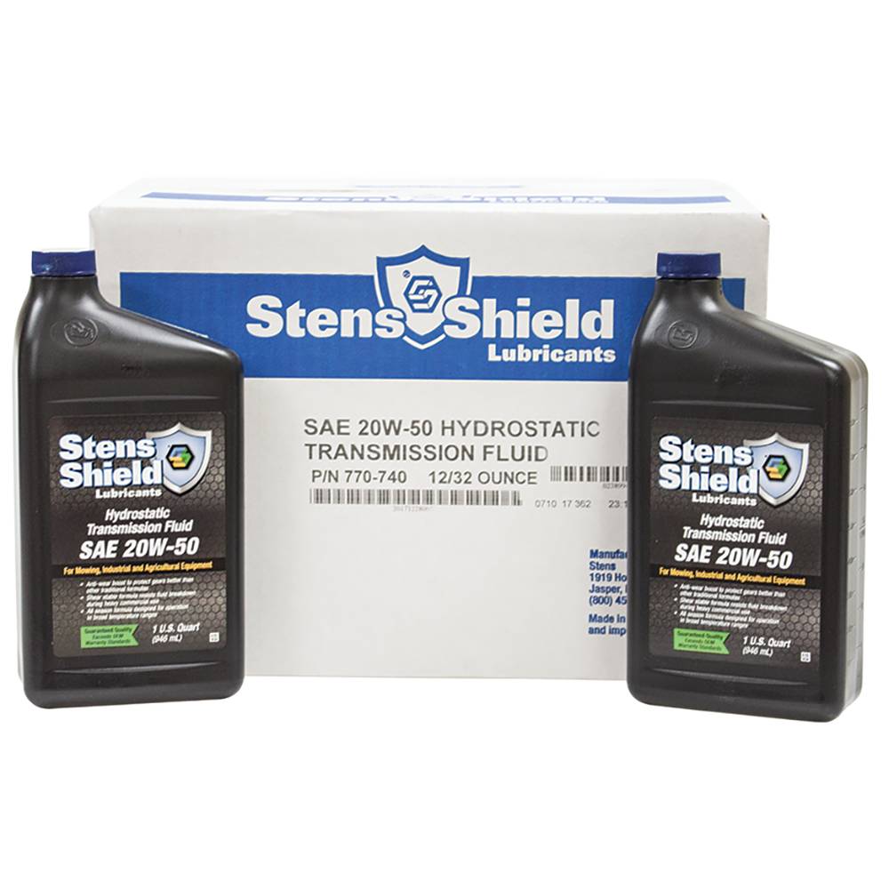 Stens Shield Hydrostatic Transmission Fluid SAE 20W-50, Twelve 32 oz. bottles / 770-740