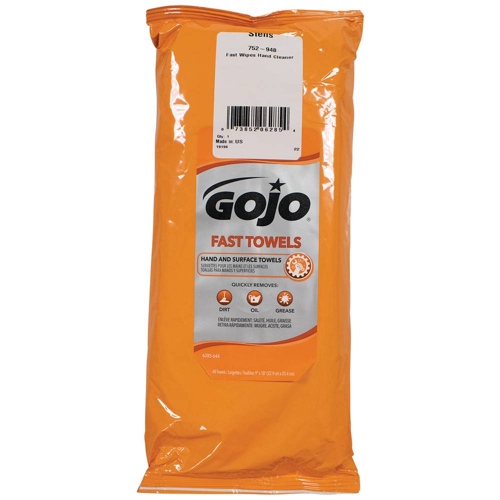 Stens Gojo Fast Wipes Hand Cleaner 60 Ct. Toolbox Pack / 752-948