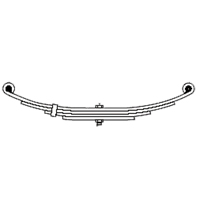 2 x 1250LB, 3L Double Eye Leaf Springs 25-1/4"L w.U-Bolt Kit