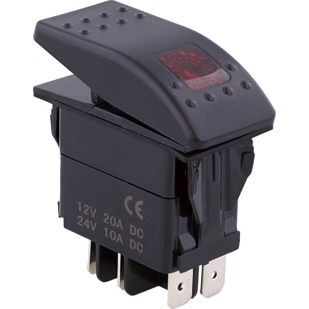 Tiger Lights Red LED Rocker Switch / TLSW2-R