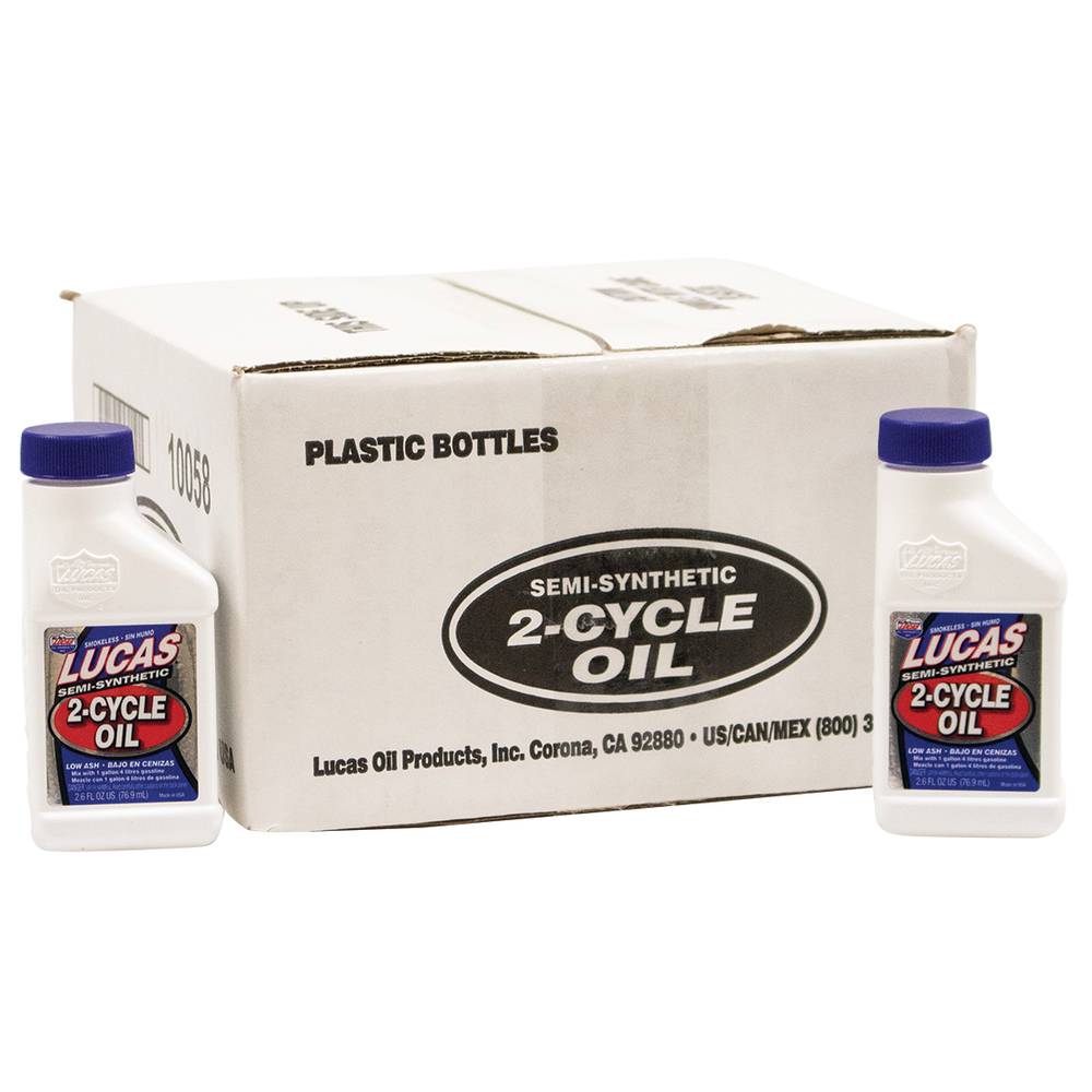 Lucas Oil 2-Cycle Oil Semi-Synthetic, Twenty-four 2.6 oz. bottles / 051-511