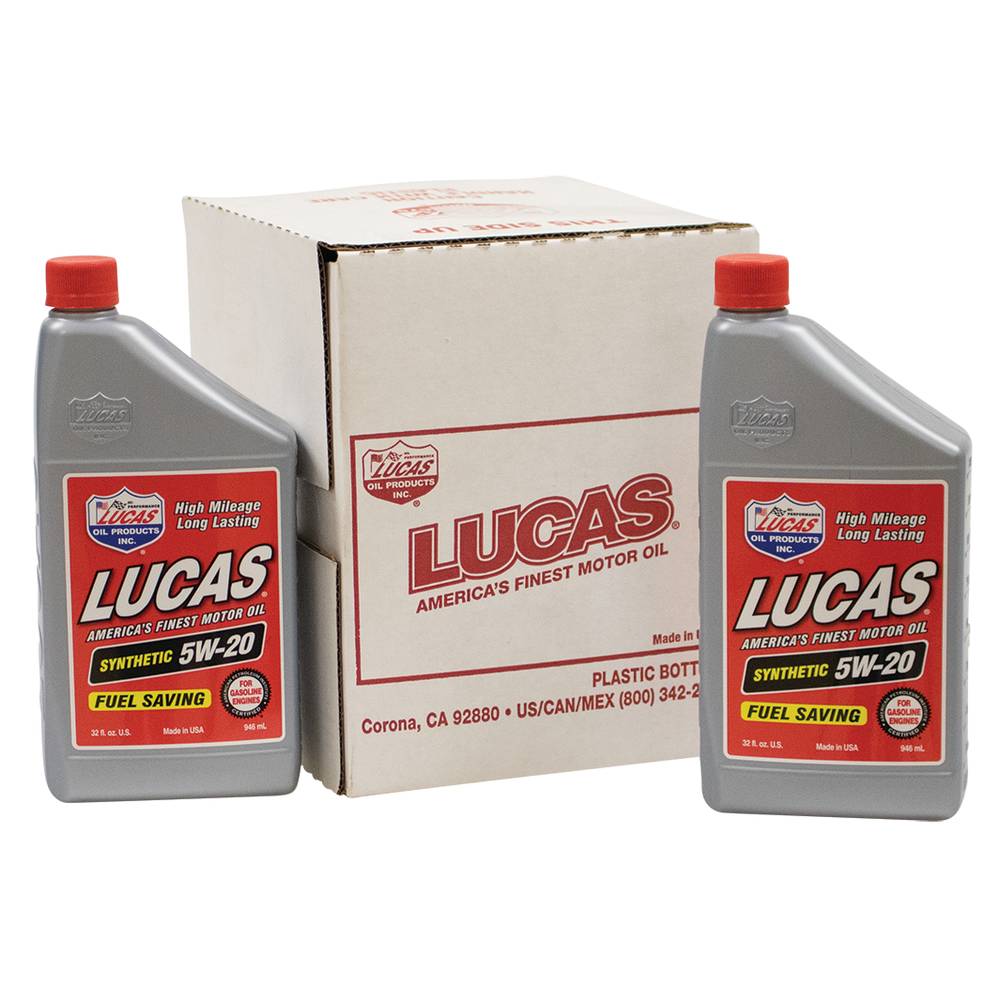 Lucas Oil OEM Motor Oil Synthetic SAE 5W-20, Six 32 oz. bottles / 051-513