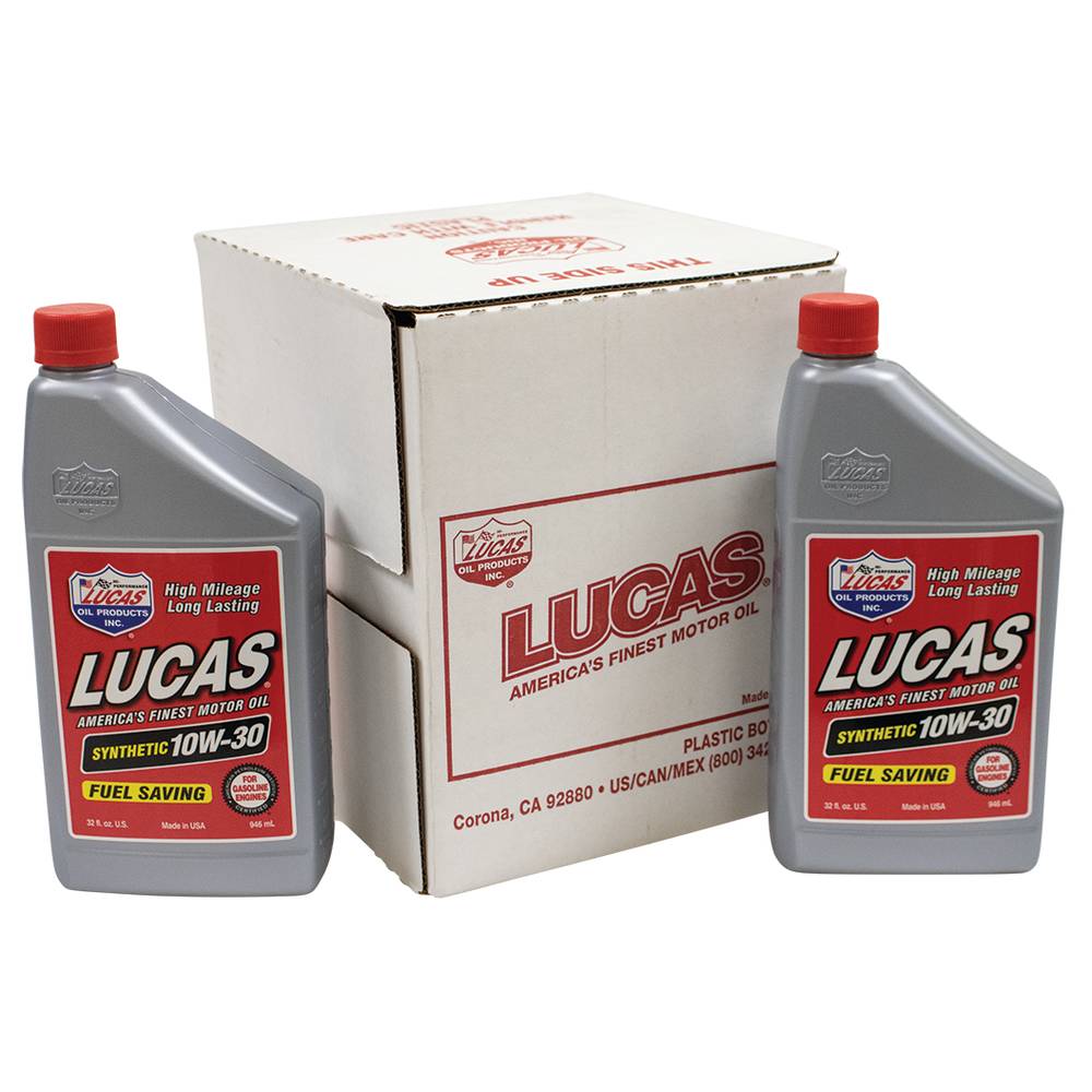 Lucas Oil Synthetic Motor Oil SAE 10W-30, Six 32 oz. bottles / 051-551
