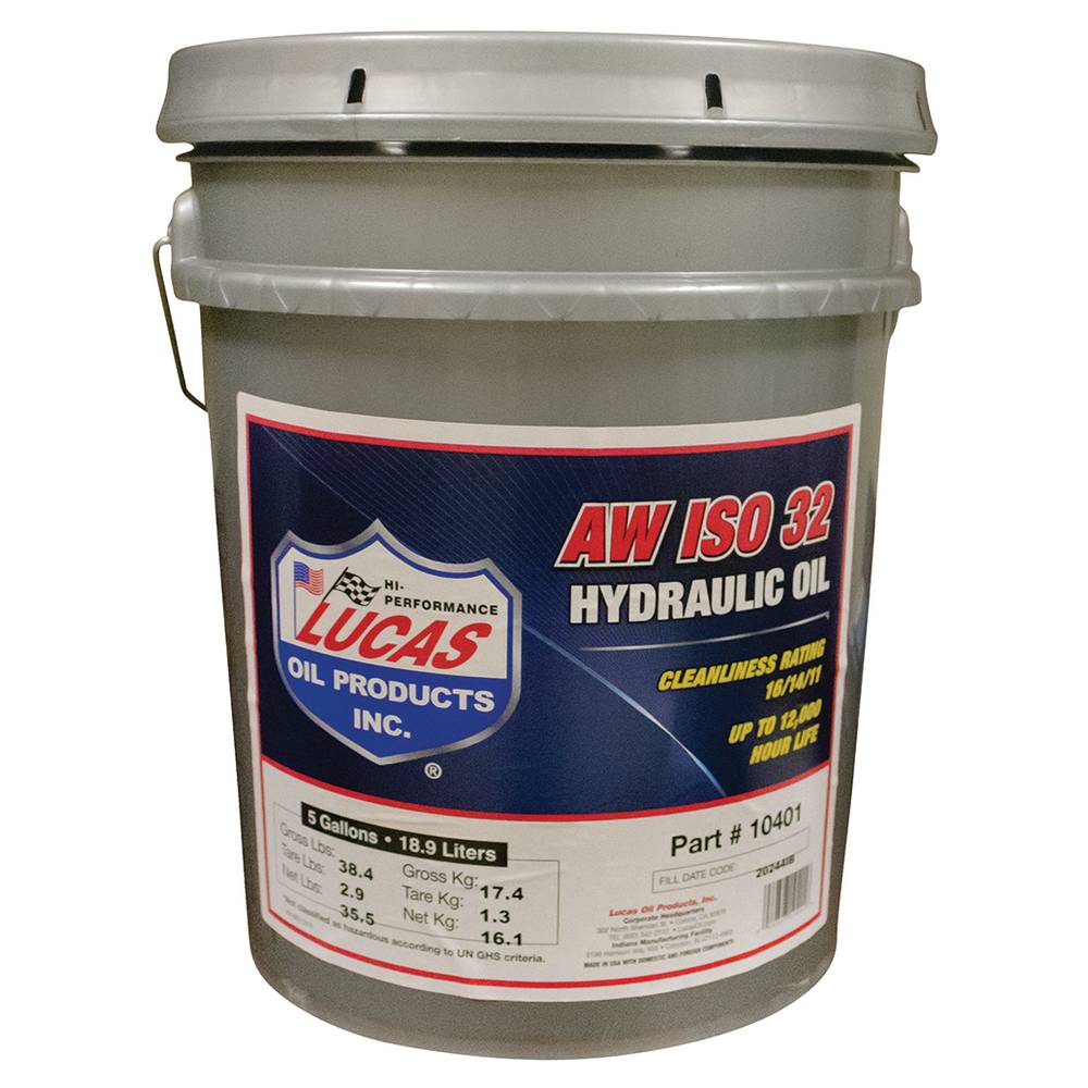 Lucas Oil AW ISO 32 Hydraulic Oil 5 gallon pail / 051-818