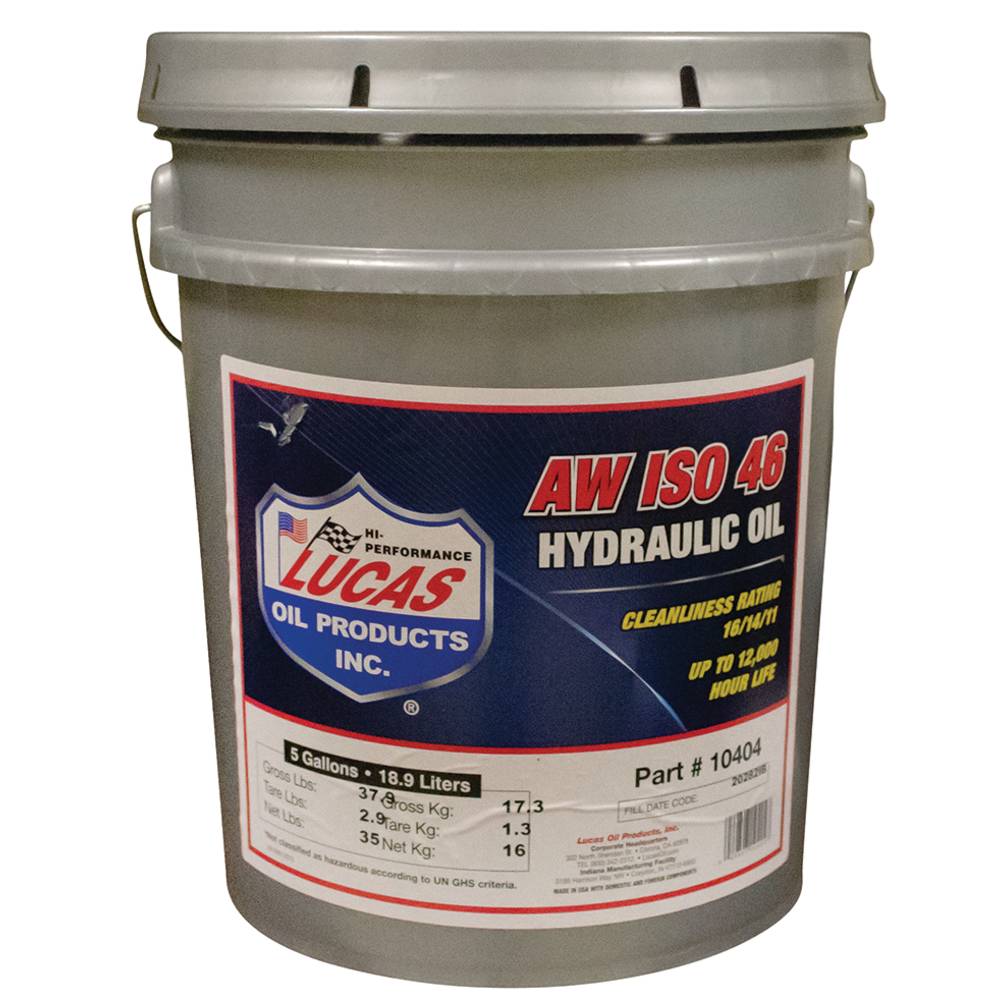 Lucas Oil AW ISO 46 Hydraulic Oil 5 gallon pail / 051-821