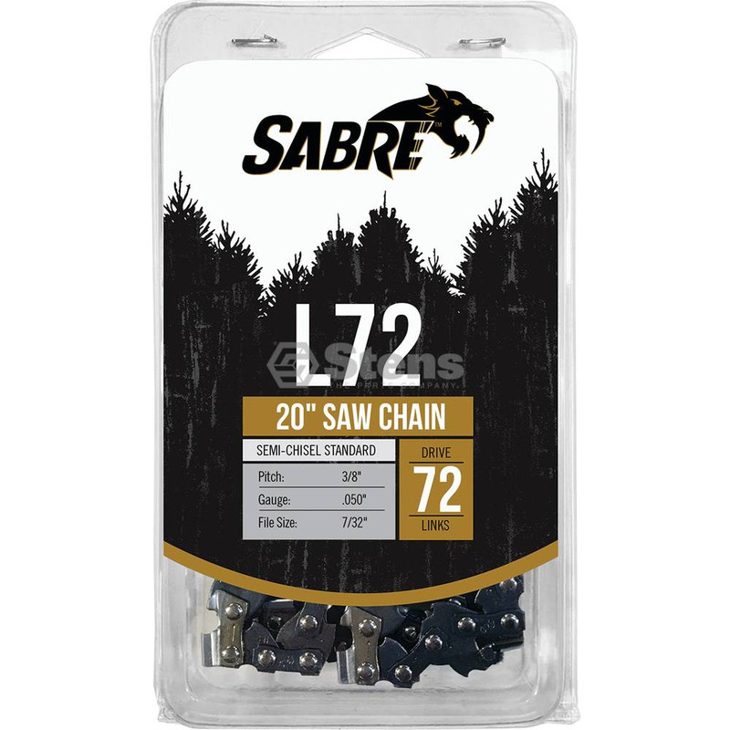 Sabre Chain Loop Clamshell 72DL for 3/8", .050, Semi-Chisel Standard / 090-3726C