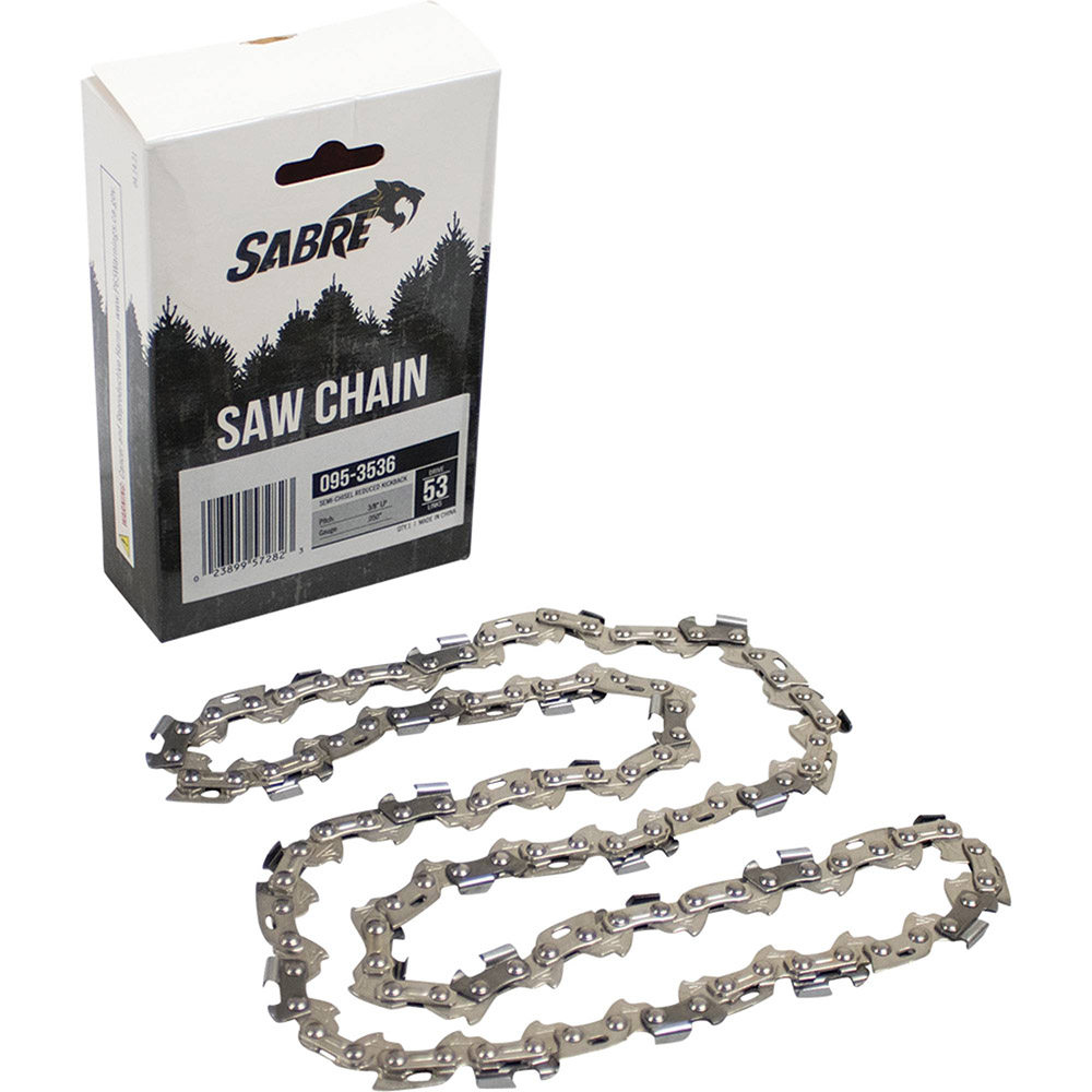Chain Pre-Cut Loop 53 DL, 3/8" LP, .050" Gauge, Semi-Chisel Reduced Kickback / 095-3536