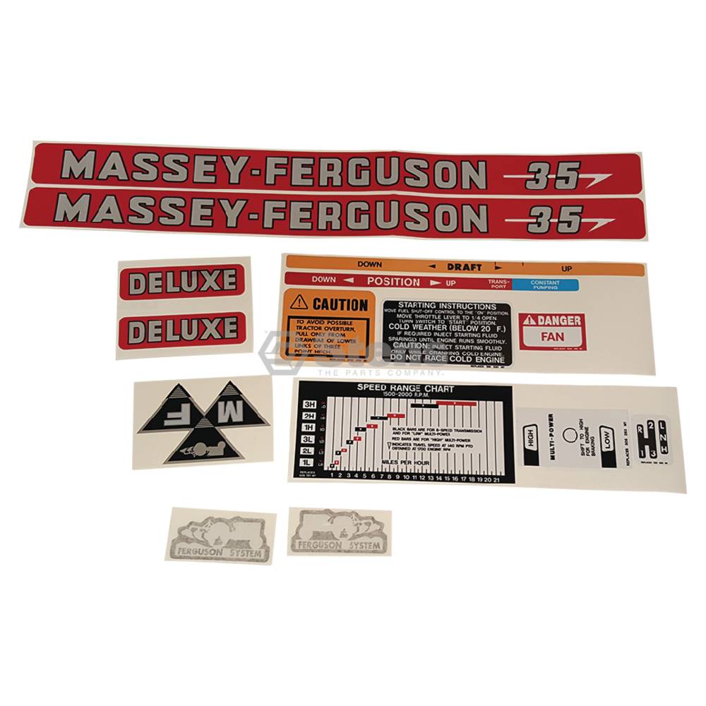 Stens Decal Set For Massey Ferguson DKMF35D / 1215-1031