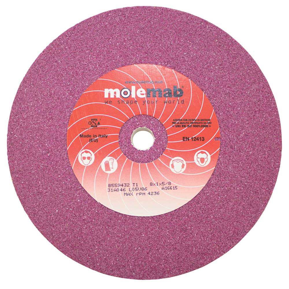 Molemab Grinding Wheel 8" x 1" x 5/8" 46 grit Ruby / 750-045