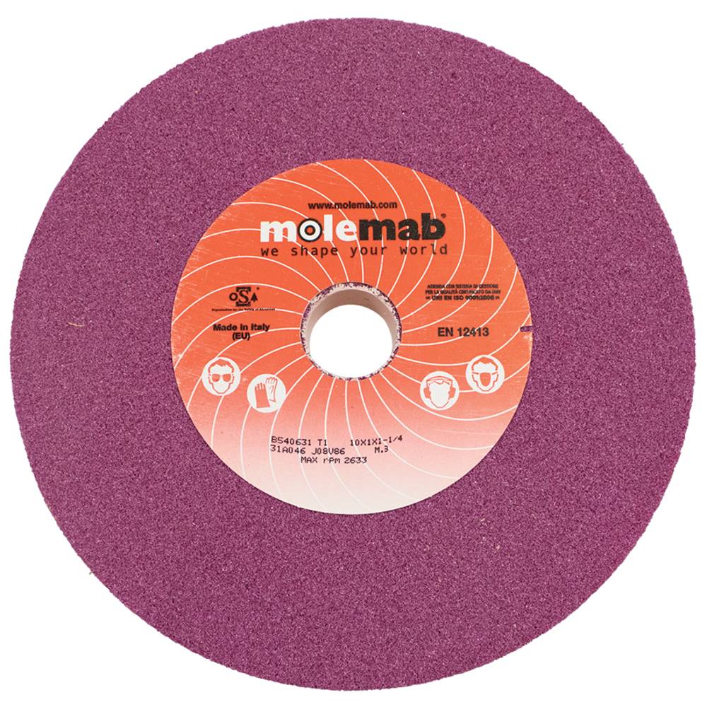 Molemab Grinding Wheel 10" x 1" x 1-1/4" 46 grit Ruby / 750-148