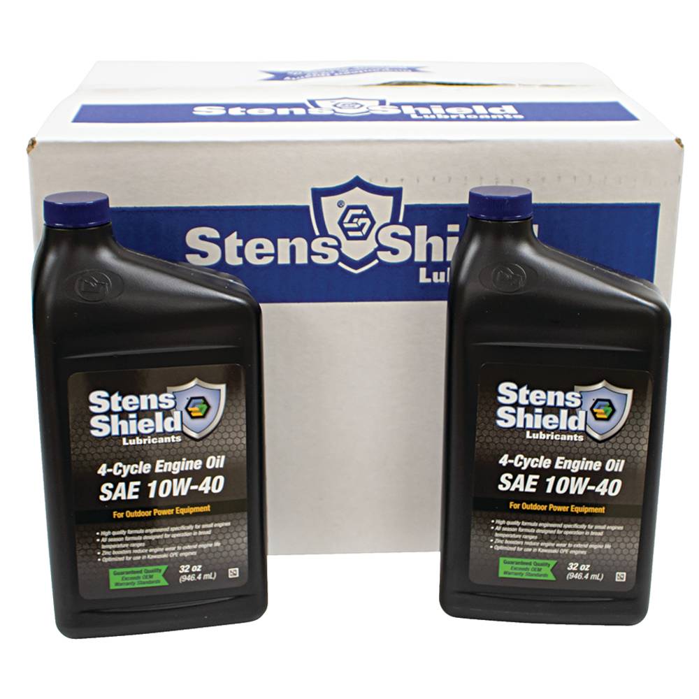 Stens Shield 4-Cycle Engine Oil SAE 10W-40, Twelve 32 oz. bottles / 770-140