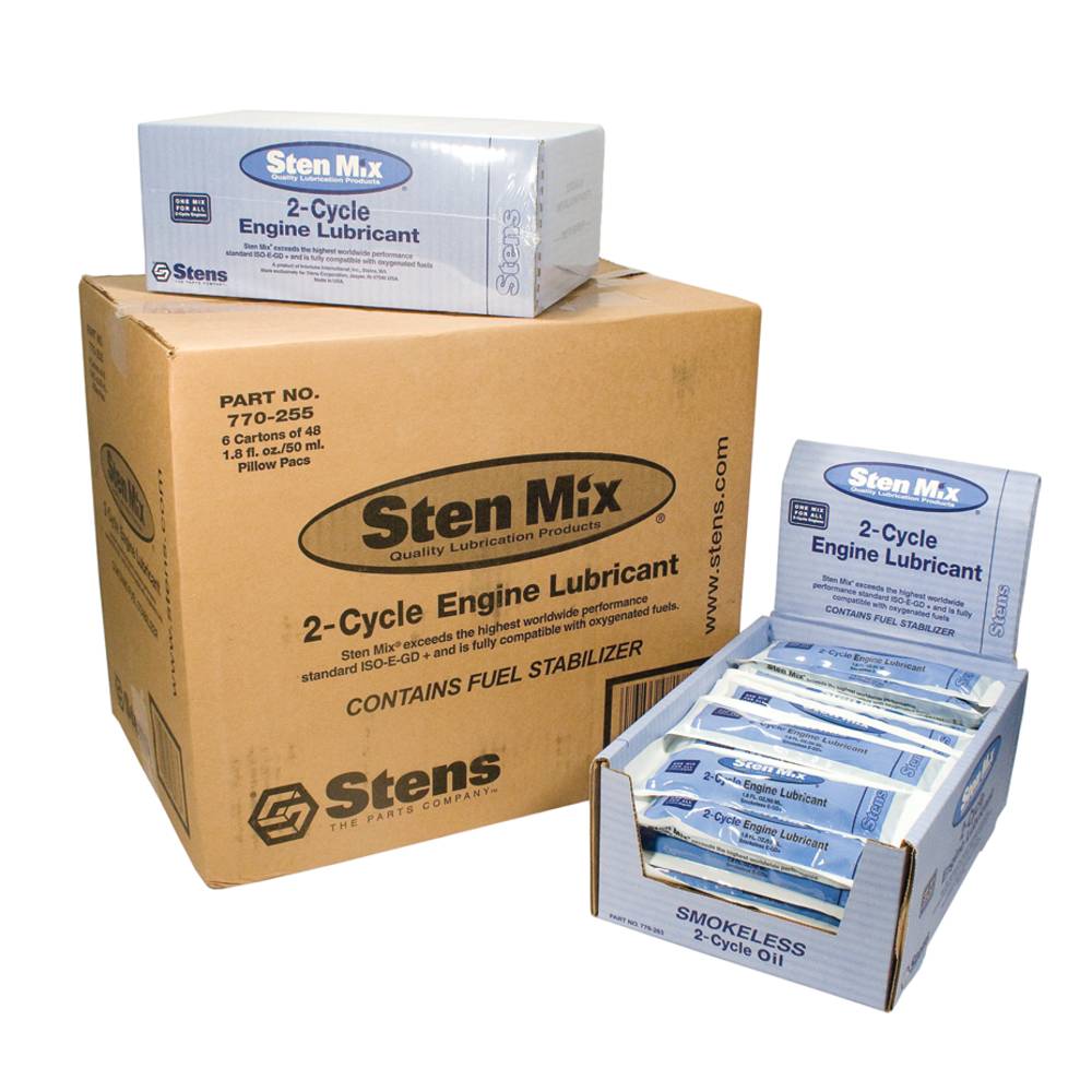 Sten Mix 2-Cycle Oil Six boxes each containing 48, 1.8 oz pillow pacs / 770-255