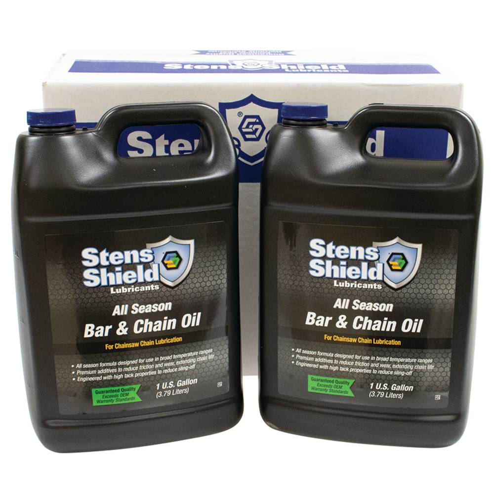 Stens Shield Bar and Chain Oil All season formula, Four 1 gallon bottles / 770-706