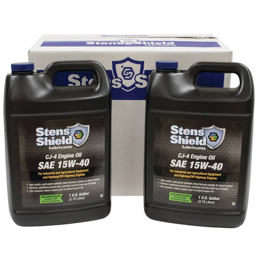 Stens Shield CJ-4 Engine Oil SAE 15W-40, Four 1 gallon bottles / 770-722