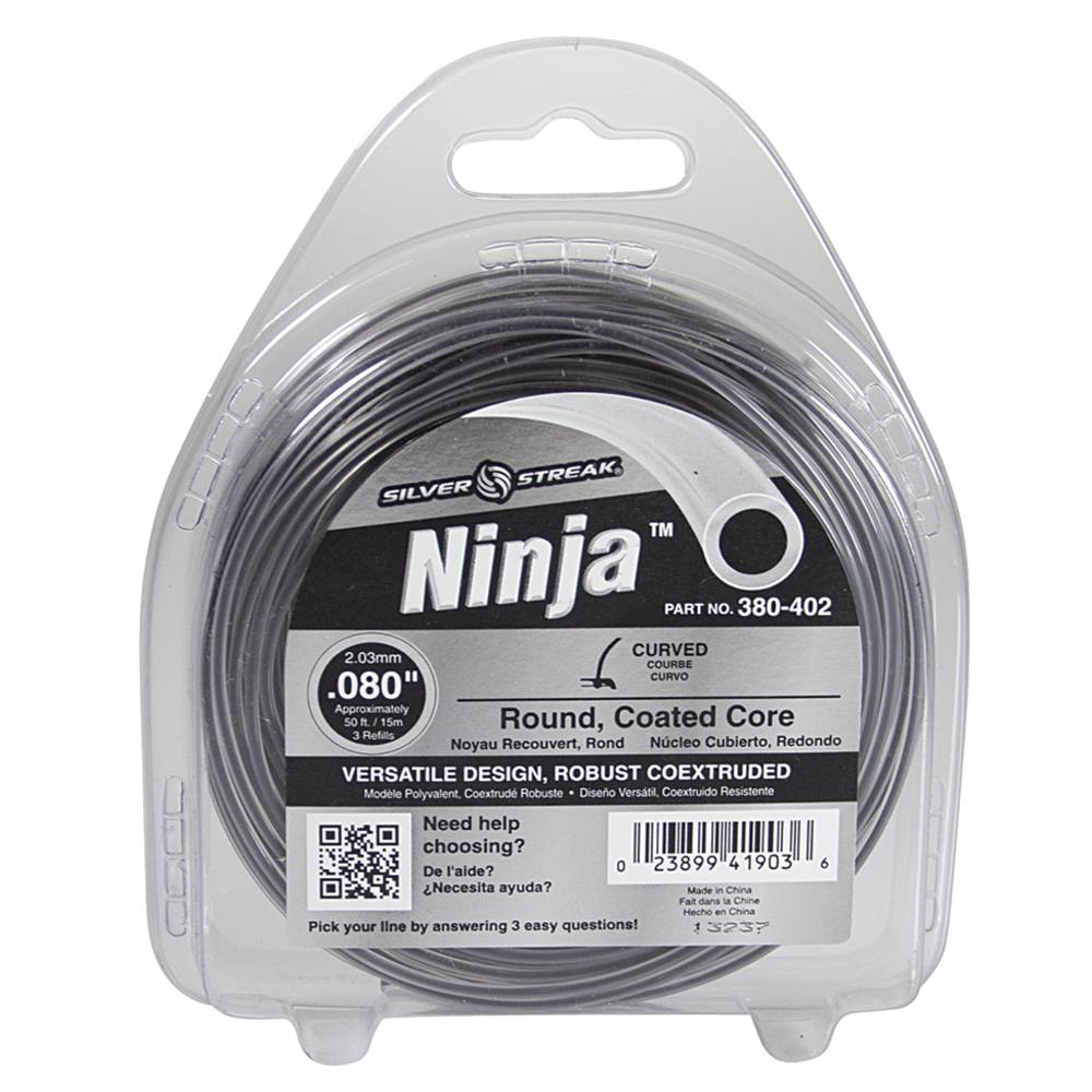 Silver Streak Ninja Trimmer Line .080 50' Clam Shell / 380-402