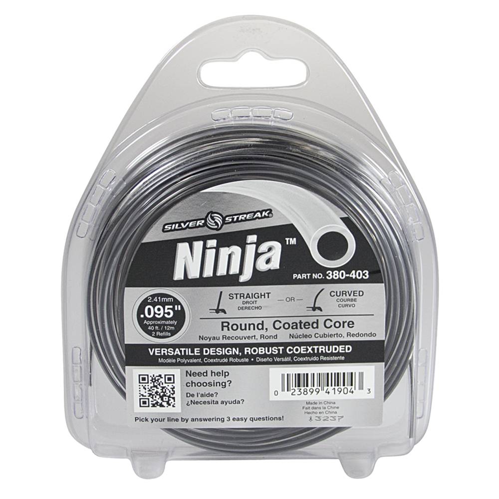 Silver Streak Ninja Trimmer Line .095 40' Clam Shell / 380-403