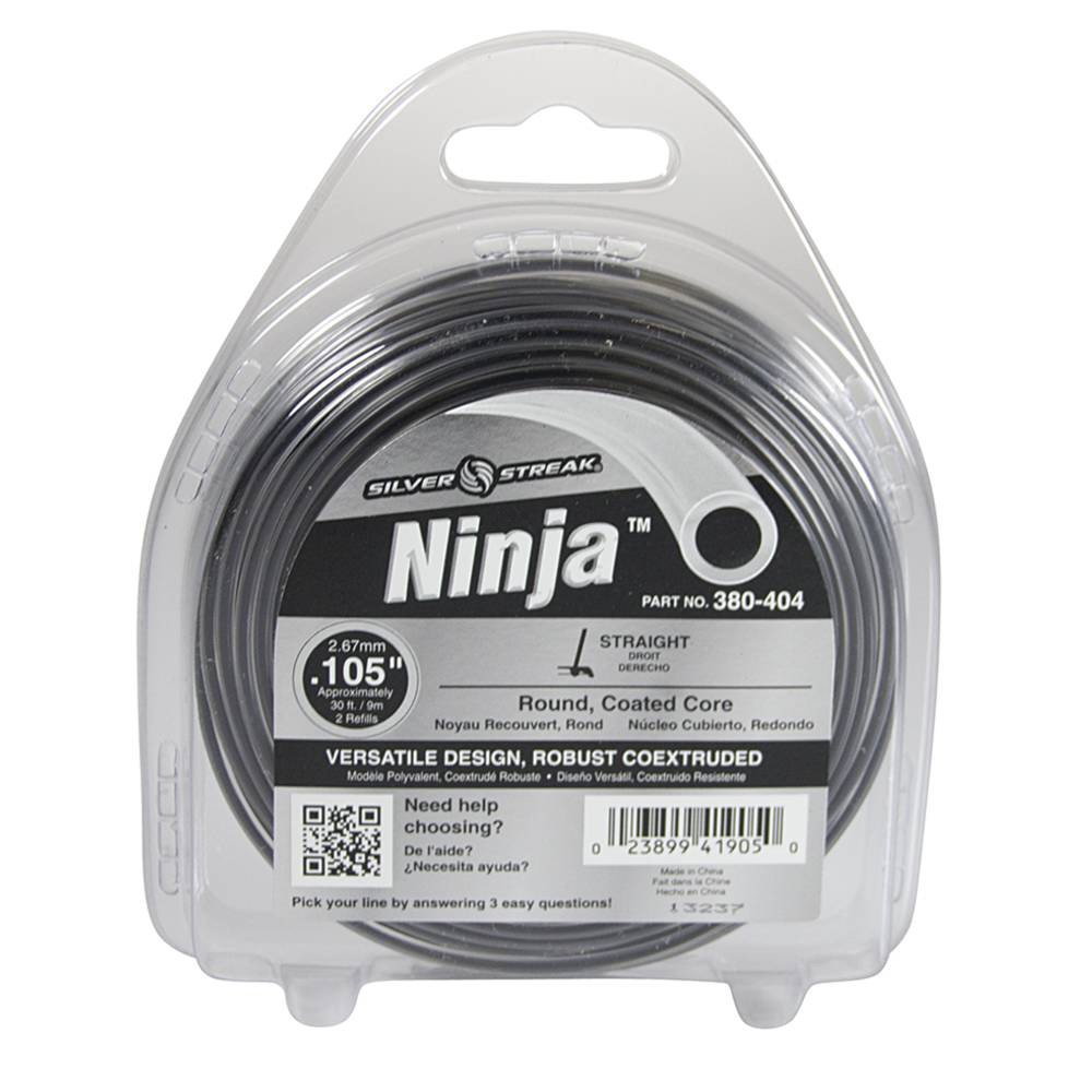 Silver Streak Ninja Trimmer Line .105 30' Clam Shell / 380-404