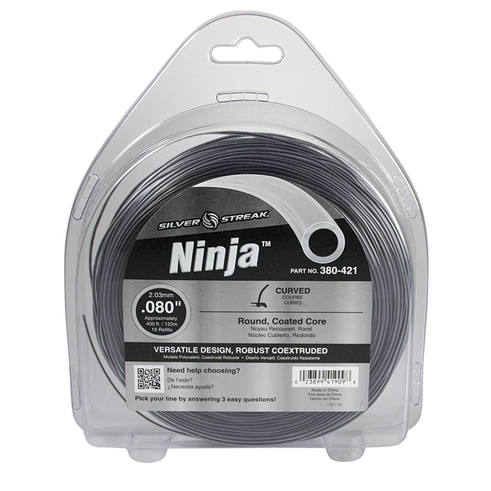 Silver Streak Ninja Trimmer Line .080 1 lb. Donut / 380-421