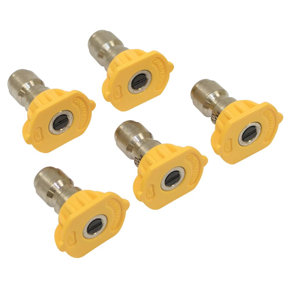 General Pump 3.0 Size, Yellow Pressure Washer Nozzle 5 Pack / 758-060