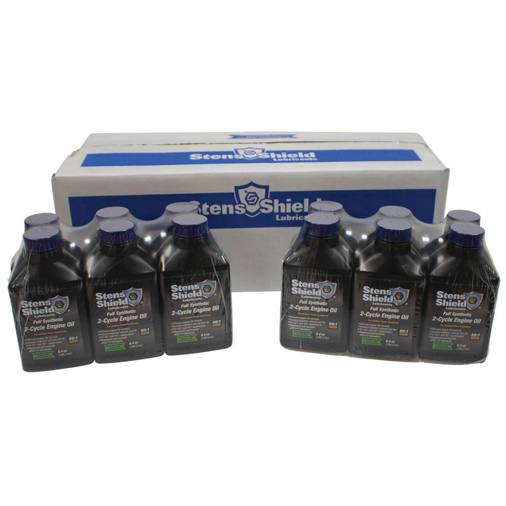 Stens Shield 2-Cycle Engine Oil 50:1 Full Synthetic, Twenty-four 6.4 oz. bottles / 770-643