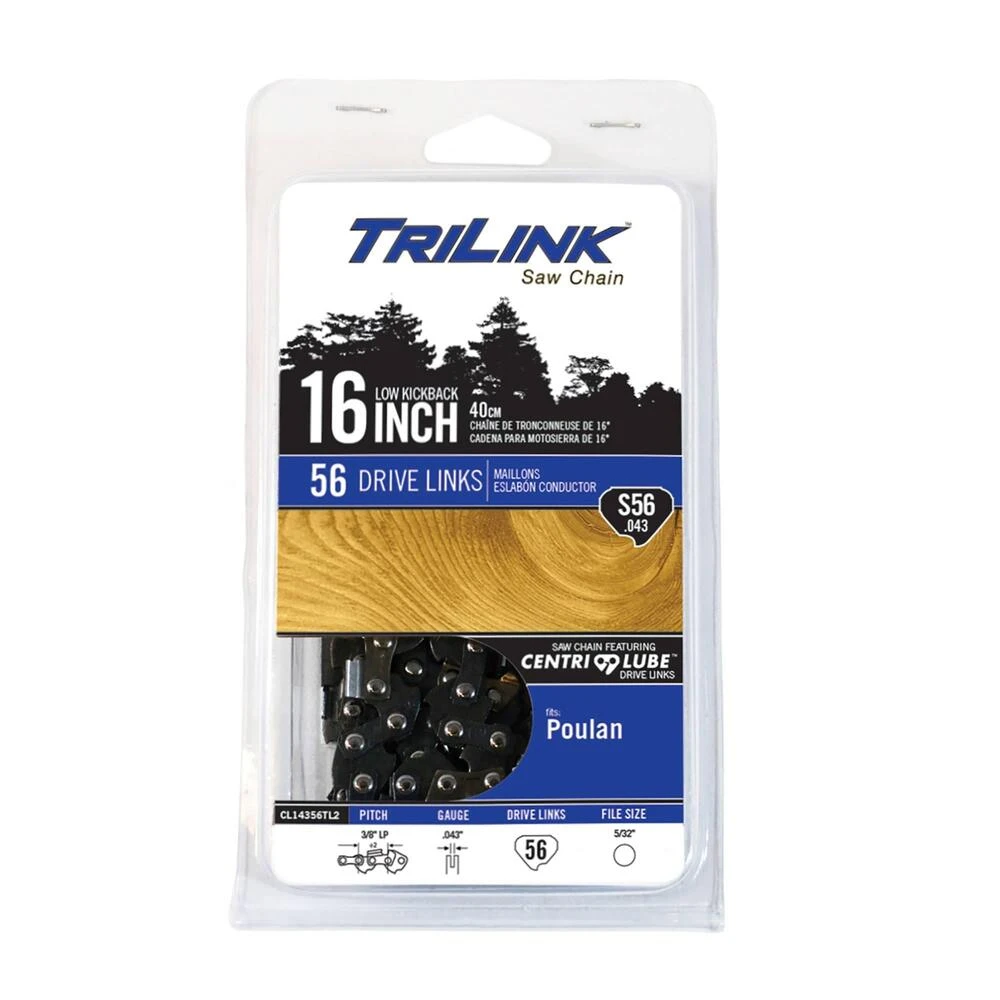 TriLink 16", 3/8" LP Semi-Chisel, .043", 56 DL Chainsaw Chain / CL14356TL2