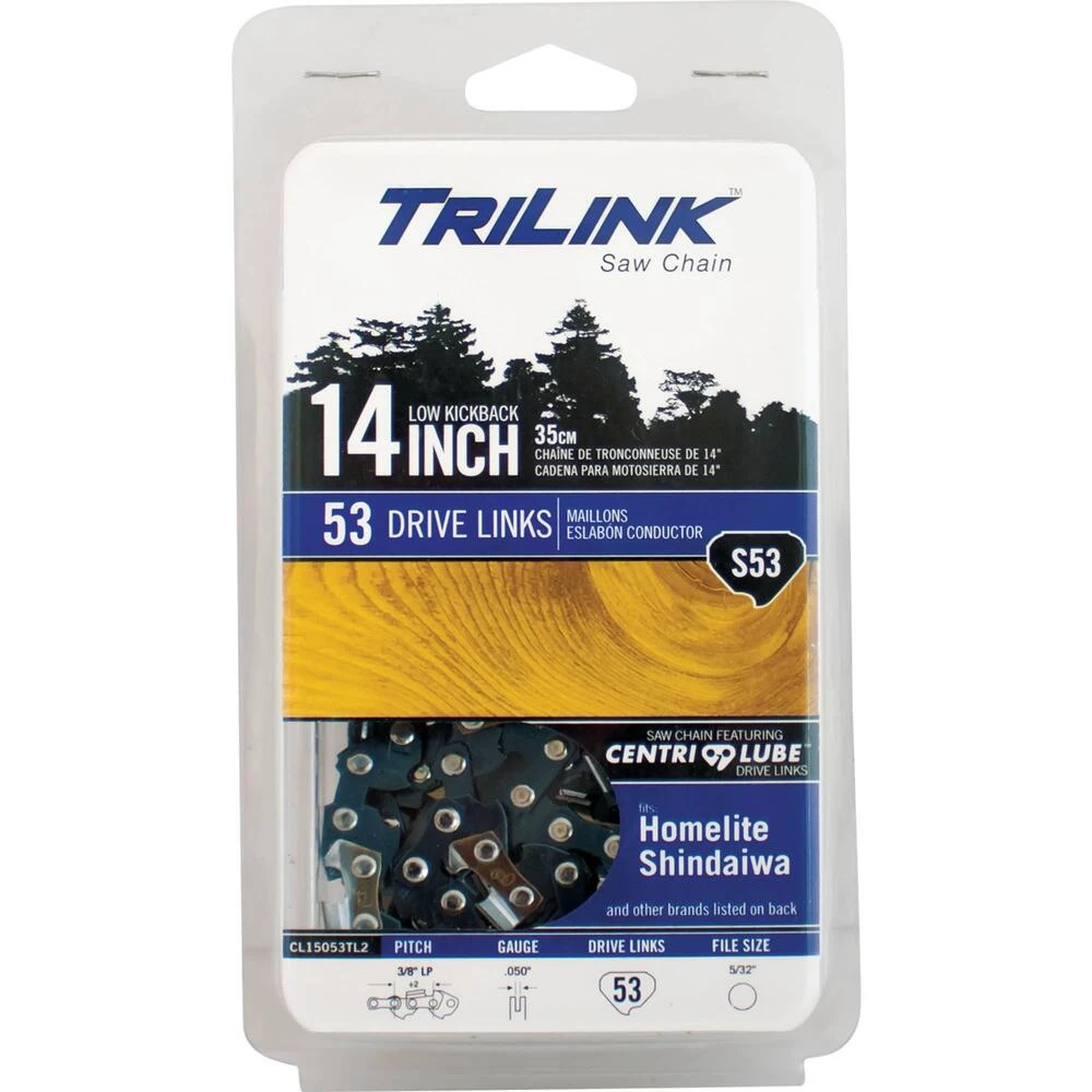 TriLink 14", 3/8" LP Semi-Chisel, .050", 53 DL Chainsaw Chain / CL15053TL2