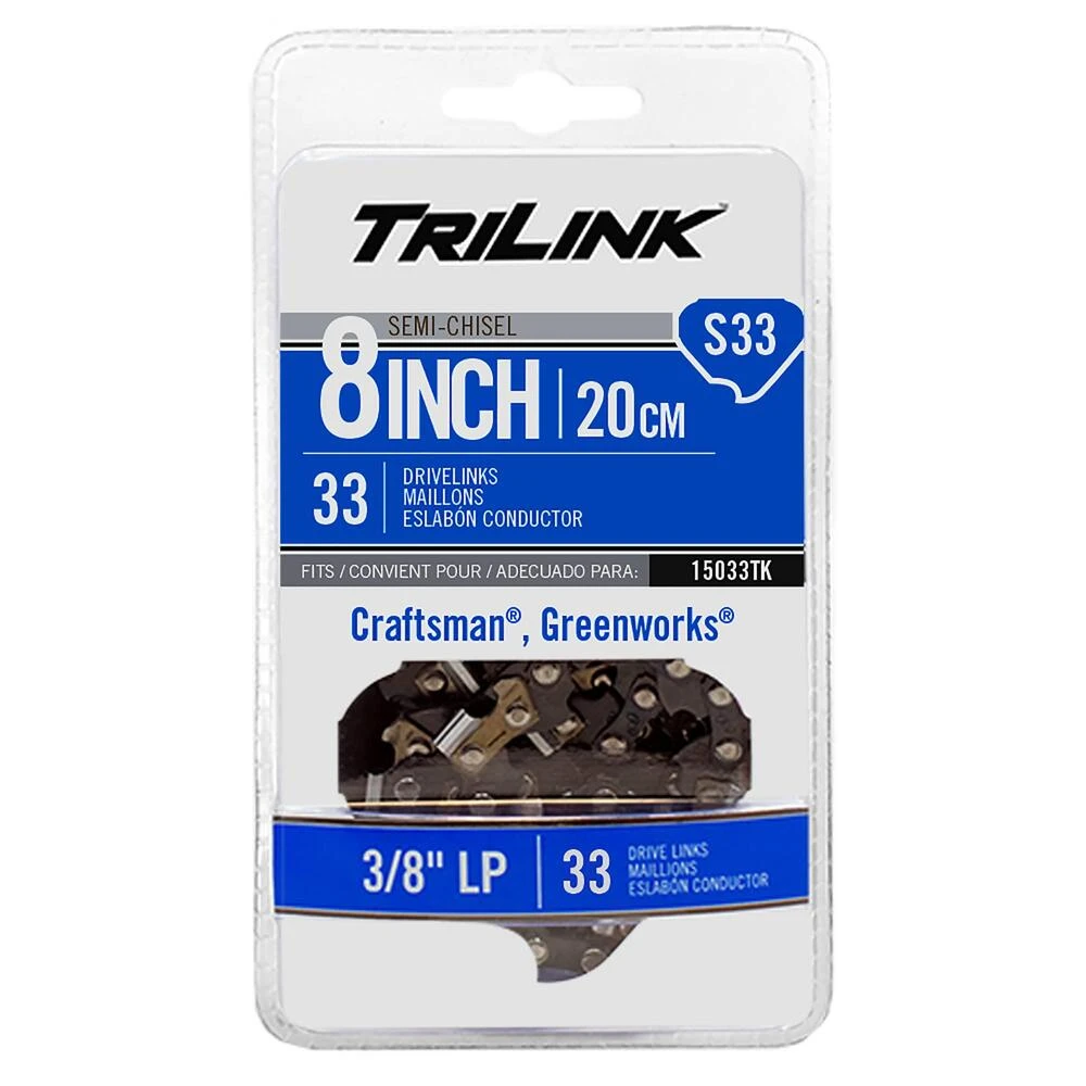 TriLink Chainsaw Chain 33 DL 3/8" LP, .050", Semi-Chisel / 15033TK