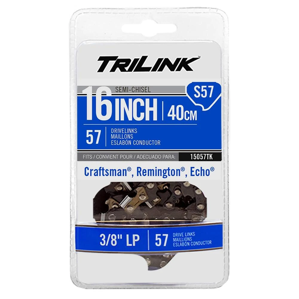 TriLink Chainsaw Chain 57 DL 3/8" LP, .050", Semi-Chisel / 15057TK
