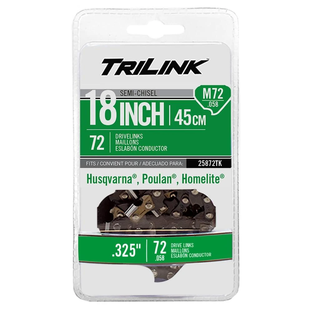 TriLink Chainsaw Chain 72 DL .325", .058", Semi-Chisel / 25872TK