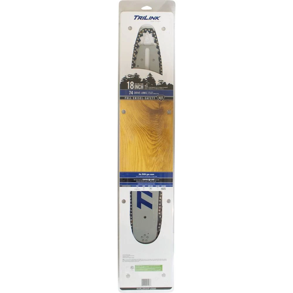 TriLink 18", .325" Chisel, .063", 74 DL Bar and Chain Combo / BL7631874-4025TL2