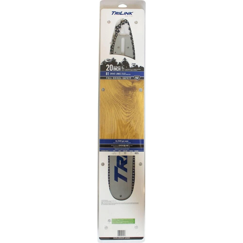 TriLink 20", .325" Chisel, .063", 81 DL Bar and Chain Combo / BL7632081-4025TL2