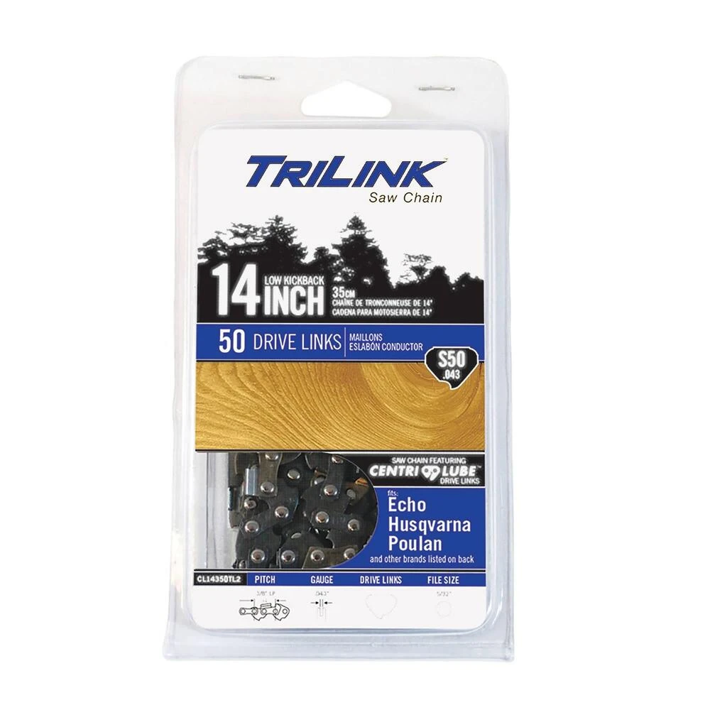 TriLink 14", 3/8" LP Semi-Chisel, .043", 50 DL Chainsaw Chain / CL14350TL2