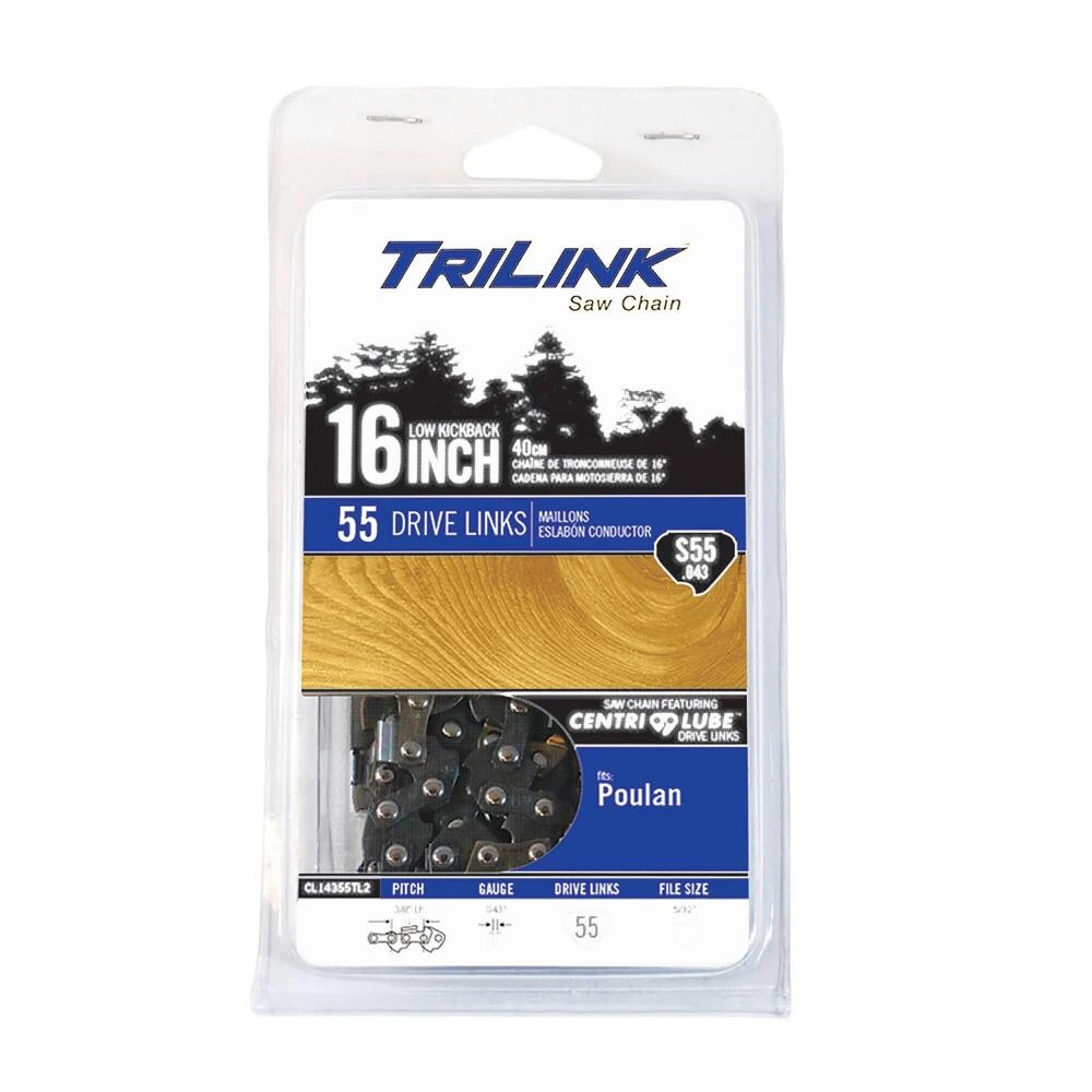 TriLink 16", 3/8" LP Semi-Chisel, .043", 55 DL Chainsaw Chain / CL14355TL2