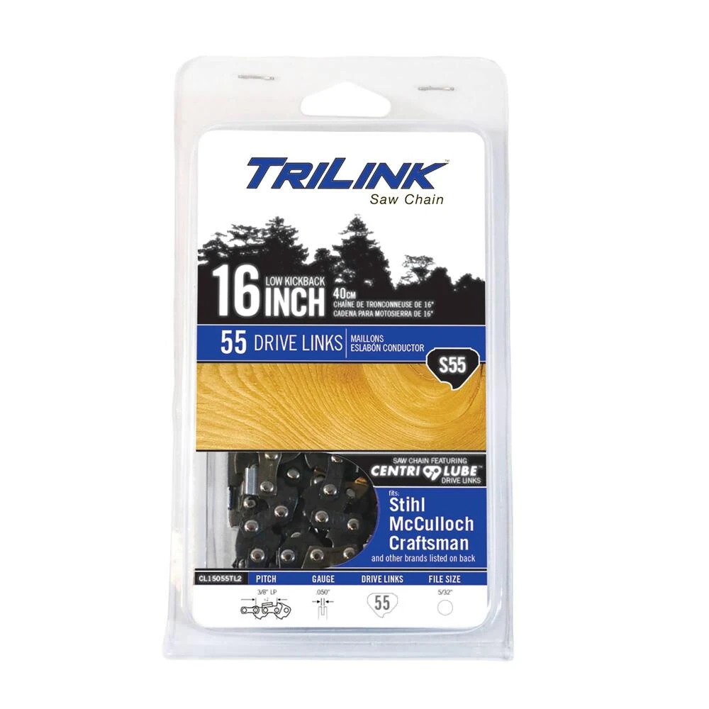 TriLink 16", 3/8" LP Semi-Chisel, .050", 55 DL Chainsaw Chain / CL15055TL2